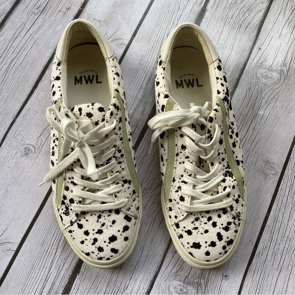 Madewell sidewalk low sneakers white Mint Black Dot Fur tennis shoes size 9.5 - Picture 10 of 10